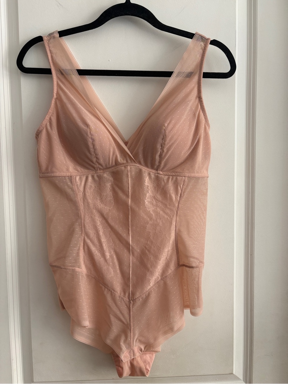 Understance Darby Smooth Lace Contour Bodysuit Built-In Bra Misty Rose XL NWT
